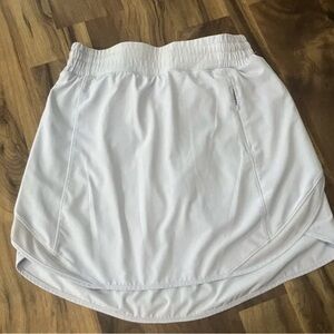 White Athletic Tennis Skirt with Built-In Shorts